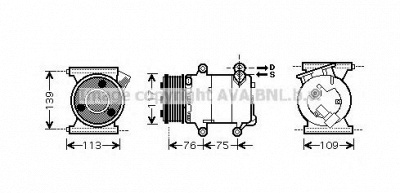 AVA QUALITY COOLING auk185 -  Компрессор, кондиционер